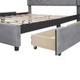 thumbnail image 7 of Queen Size Platform Bed with 4 Storage Drawers, Upholstered Velvet Bed Frame with Classic Headboard, Wood Slat Support, No Box Spring Needed, Gray, 7 of 7