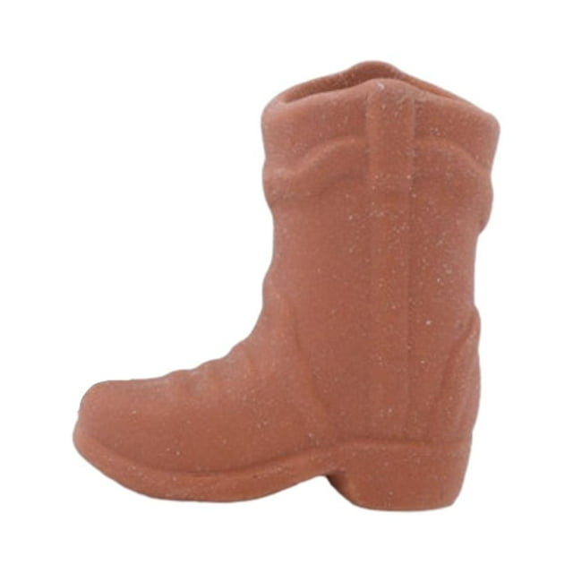 Yuarrent Bota de vaquero Cerámica Match Strikers Holder Fire Starter Unique Gift Choice Storage Jar Sin tapa Almacenamiento y organización del hogar marron oscuro