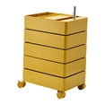 thumbnail image 3 of DOLITY Armoire de Rangement Roulante Chariot de Rangement Rotatif à 5 Niveaux pour Cuisine Dortoir Bureau Jaune, 3 of 9