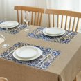 thumbnail image 3 of Blue Ethnic Geometric Patchwork Pattern Summer Placemats Table Placemats Set Of 4-Linen Kitchen Washable Placemats Table Mats 11.8"x17.7" Non-Slip Heat Resistant, 3 of 6
