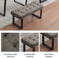 thumbnail image 5 of 3 Piece Dining Table Set with Bench, 42.9 Inch Modern Kitchen Table with Right Seat Corner Bench and 43.3 Inch Bench for Family Dining Room Furniture, 5 of 5