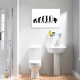 thumbnail image 2 of wall26 Human Evolution Canvas Wall Art - Human Evolution Comes to an Awkward Stage with Man Reading Smartphone on Toliet - Gallery Wrap Bathroom Wall Decoration | Ready to Hang - 12x18 inches, 2 of 3