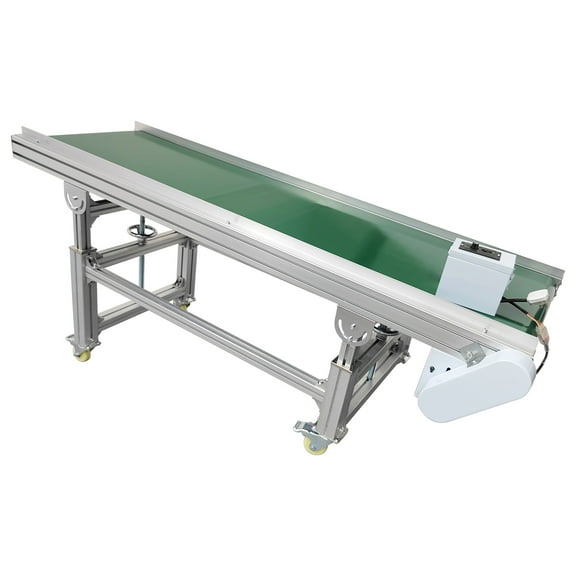 Electric Inclined Belt Conveyor with Baffle Climbing Conveyor 71" * 20" Adjustable Speed
