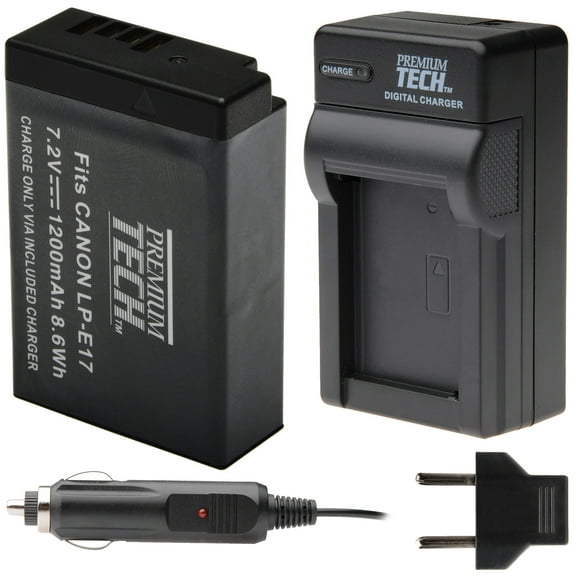 Premium Tech LPE17 Battery and Charger for Canon LP-E17
