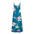 thumbnail image 5 of Nmnitkp Womens Maxi Dress 2024 Casual Strappy V Neck Sleeveless Flowy Sundress Plus Size Loose Long Maxi Beach Dress Sundress for Vacation S-5XL, 5 of 5