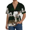 thumbnail image 3 of Sigee Cute Goat Baby Print Men's Shirts Casual Button Down Short Sleeve Summer Beach Shirt Hawaiian Vacation Shirts Tee Shirt-4X-Large, 3 of 7