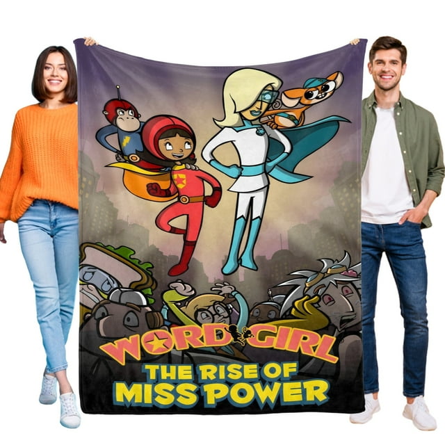 WordGirl anti-pilling, suave, ligera, esponjosa y acogedora de lujo para hogar y cocina – Perfecta para niños y adultos,100x130cm