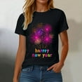 thumbnail image 5 of larppty Happy New Year Day Eve Party Fireworks Costume Fun Short Sleeve T-Shirt for Women (Black, M), 5 of 9