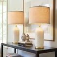 thumbnail image 5 of Oneach Ceramic Table Lamps Set of 2 for Living Room Bedroom 24.25" Modern Bedside Nightstand Lamps with Lamp Shades, 5 of 12