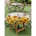 thumbnail image 4 of Outdoor Tablecloths with Umbrella Hole & Zipper, Yellow Sunflowers Round Tablecloths 60 Inch, Summer Floral Elegant Pastoral Botanical Waterproof Table Cloth, Patio/Pool/Picnic Table Covers, 4 of 8