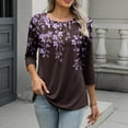thumbnail image 6 of Tqyyweavej 3/4 Sleeve Womens Tops Fall Fashion V Neck Blouses Dressy Casual Tunic Tops Loose Fit Work Shirts 2025, 6 of 9