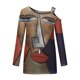 thumbnail image 4 of Camiseta de manga larga estampada con hombros descubiertos vintage a la moda para mujer Fridja czfsfas5842, 4 of 5