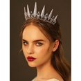 thumbnail image 3 of Tiaras y coronas doradas para mujer, tiara de boda de cristal para novia, corona de cumpleaños de metal, accesorios para fiesta de disfraces, 3 of 5