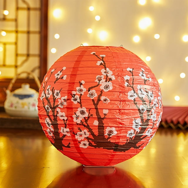 Up to 40% off Gifts Oefntac Paper Lanterns Paper Lanterns Classical Traditional Wintersweet Patterns Lampshade Spring Decoration Lanterns Courtyard Decoration