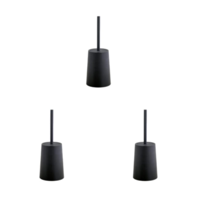 Wosthever Juego de escobilla de baño moderno con base, escobilla de baño fácil de limpiar y duradera con base, negro, 37x18x13cm Type1 NO1