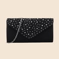 thumbnail image 5 of JVBTVB Women's Pleated Evening Clutch with Rhinestone Embellishments Detachable Chain Shoulder Strap Small Handbag for Wedding Party Prom Formal Events 8.5 Inches, 5 of 9