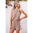 thumbnail image 3 of Mawalde Women'S Summer 2 Piece Outfits Shorts Sets Matching Set Loungewear with Pockets Khaki XXL, 3 of 8