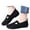 Black, variant on Women's Flat Slip On Walking Shoes Non Slip Breathable Minimalist Knit Upper Lightweight Sneakers Spring Fall