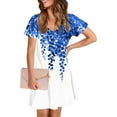 thumbnail image 3 of Dress for Women Short-sleeved V-neck Summer Print Casual Dress, 3 of 5