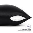 thumbnail image 3 of TAFTS Silk Pillowcase 22 Momme 100% Pure Mulberry Silk Pillowcase & Sleep Mask for Hair and Skin, Grade 6A Long Fiber Natural Silk Pillow Case, Concealed Zipper, Queen, Midnight Black, 3 of 3