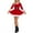 Red, variant on Women Christmas Dress Santa Cosplay Dress Plush Trim Velvet Round Neck 3/4 Sleeve Belt Dress with Hat Costume Streetwear