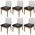 thumbnail image 2 of Logiee Black White Hat Skull Print Square Chair Seat Covers, Stretch Chair Seat Covers,Seat Chair Slipcover, Non-Slip Chair Slipcover,Furniture Protector for Indoor and Outdoor-Six Piece, 2 of 7