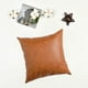 thumbnail image 4 of 1 pieza de almohada de cuero sintético, funda de cojín para sofá, sala de estar, dormitorio, cuadrado, decorativo, sólido, moderno, marrón, 4 of 5
