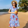 thumbnail image 4 of Haiem coffee love cup winter Pattern Women's Short-Sleeve Scoop Neck Swing Dress, 4 of 6