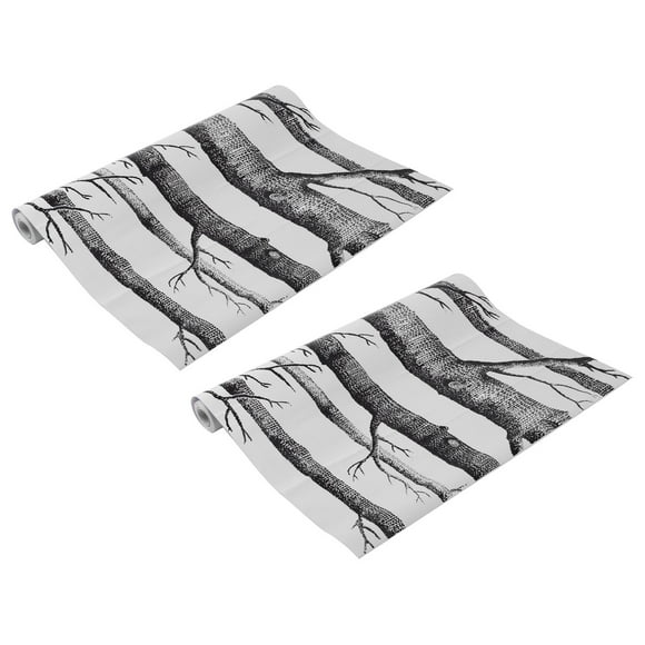 2X Black White Birch Tree Wallpaper for Bedroom Modern Design Living Room Wall Paper Roll Rustic Forest Woods Wallpapers