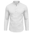 thumbnail image 4 of Yaoyar Men's Henley Shirt Long Sleeve Loose Button up Shirts Basic Tee 2026 Summer Hippie Casual Beach, 4 of 8