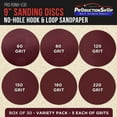 thumbnail image 2 of ProductionShop Premium 9" Red Hook & Loop Sanding Discs, 30 Disc Variety Pack, Grits 60, 80, 120, 150, 180, 220 - Sandpaper for Drywall Power Sander, Woodworking Sand Auto Car Paint, 2 of 6