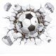 thumbnail image 1 of Vinilos decorativos 3D oso de fresa fútbol Póster deportivo, 1 of 5