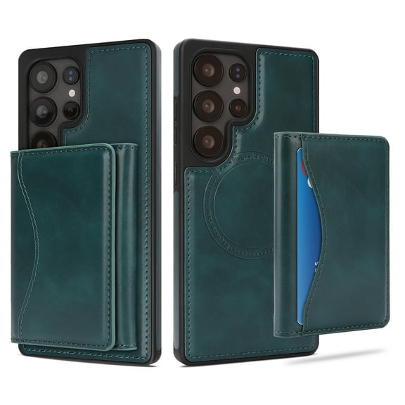 Case for Samsung Galaxy S25 Ultra Wallet Case with Detachable Folio Card Holder [RFID Blocking], Kickstand, Magnetic Back Case Compatible with Mag-Safe, Cover for Samsung Galaxy S25 Ultra, Green
