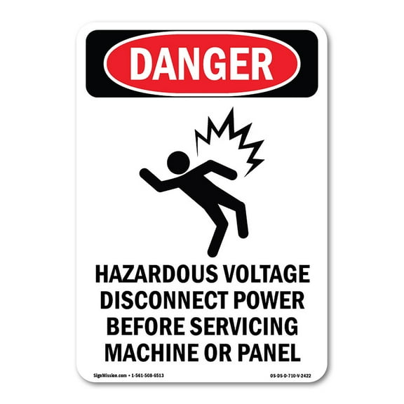 OSHA Danger Sign -  Hazardous Voltage | Decal | Protect Your Business, Construction Site, Warehouse & Shop Area |  Made in The USA