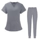 thumbnail image 1 of Conjunto de uniforme de enfermería para hombre y mujer, ropa de trabajo de enfermera, uniforme de enfermería para cosmetología SPA gris Yuyangstore  Uniformes de trabajo, 1 of 8
