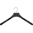 thumbnail image 2 of Deluxe Wooden Coat Hanger, Espresso Finish w/ Brushed Chrome Swivel Hook, Box of 24 Large Wood Jacket & Suit Top Hangers 18 inches long by 2 inches wide by International Hanger, 2 of 4