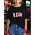 thumbnail image 1 of Camiseta "Feliz Día de San Valentín" con temática de amor para mujer - Estampado de helado y chocolate, informal, cuello redondo, manga corta, 100 % pura, ideal para primavera/verano. Para adultos, ho, 1 of 6