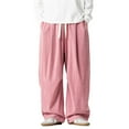 thumbnail image 1 of Ceisia Men Solid Color Multi Pocket Linen Workwear Pants Loose Wide Gift Leg Casual Trousers, 1 of 7