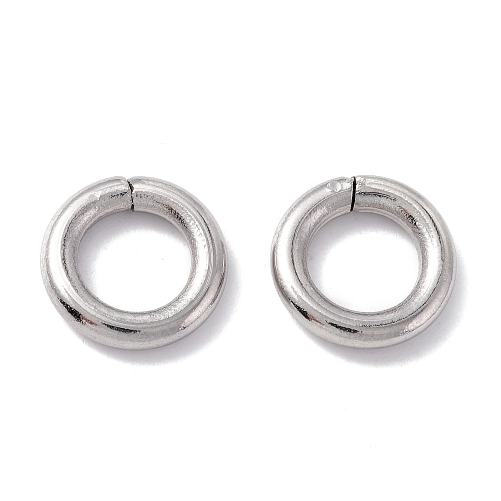 1000 pc Non-Tarnish 304 Stainless Steel Jump Rings Closed Jump Rings Round Stainless Steel color 10x2mm Inner Diameter: 6mm