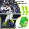 thumbnail image 3 of JASGOOD Baseball Belt and Socks Combo Set 3 Pairs of Softball Socks and 1 Pack Elastic Belt for Youth and Adult, 3 of 8