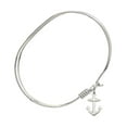 thumbnail image 2 of 7 inch Oval Eye Hook Bangle Bracelet w/ Anchor in Sterling Silver, 2 of 3