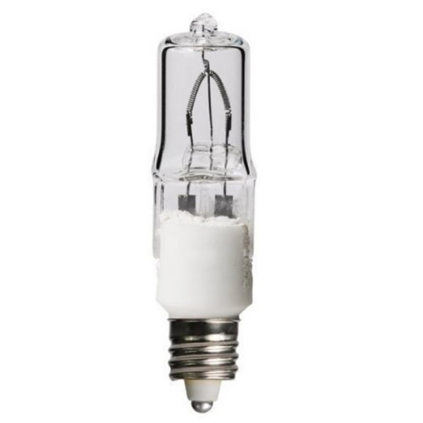 JD7203 50 Watt Halogen Light Bulb T4 Mini Candelabra Base Clear