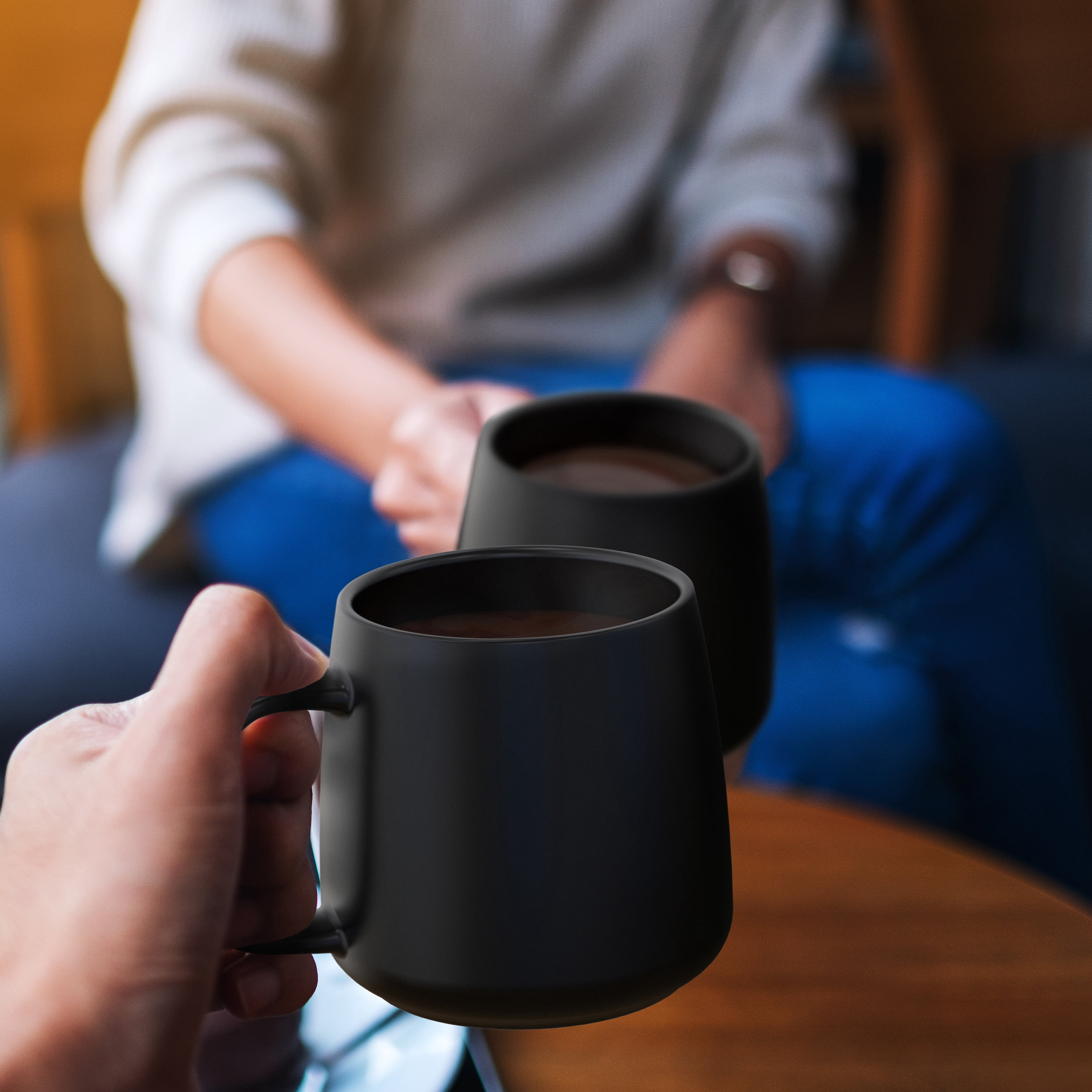 ionMug and Charging Coaster – 12.8oz Heated Ceramic Coffee Mug with Wireless Charging Coaster