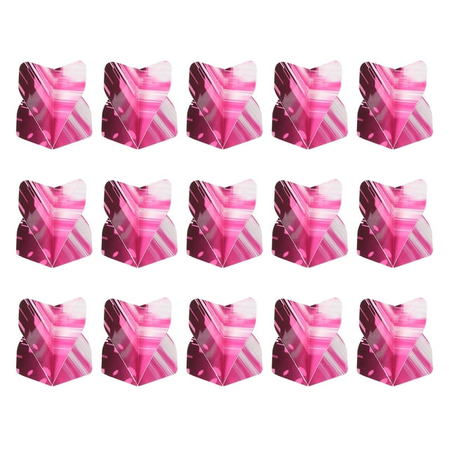 Unique Bargains Standard Dart Flights, 15 Pack Flights Thick Striped Pattern, Pink