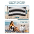 thumbnail image 4 of Casa Platino Beach Stripe Towels - 2 Pack 100% Cotton Pool Towels for Adults, Qick Dry, Soft & Highly Absorbent Beach towel Set for Travel & Vacation - Grey, 4 of 9