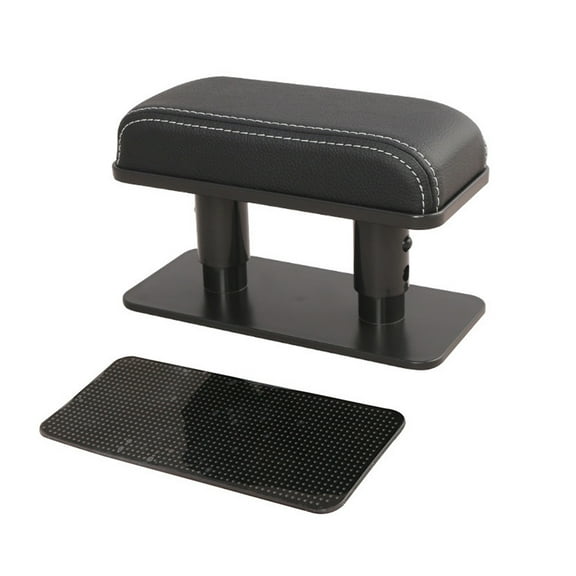 Car Door Armrest Cushion Pad Leather Auto Vehicle Elbow Rest Support Adjustable Height for Cars SUVs Trucks White