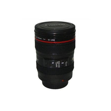 Lense Coffee Cup Lavaport Portable Travel Mug Cup Coffee Tea Stainless Steel Camera Lens Cup Multi Purpose ()
