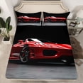 thumbnail image 2 of jejeloiu Red Car Sports Queen Sheet Sets,Speed Racing Cars Bed Set For Men Women 4-Piece, 2 of 7