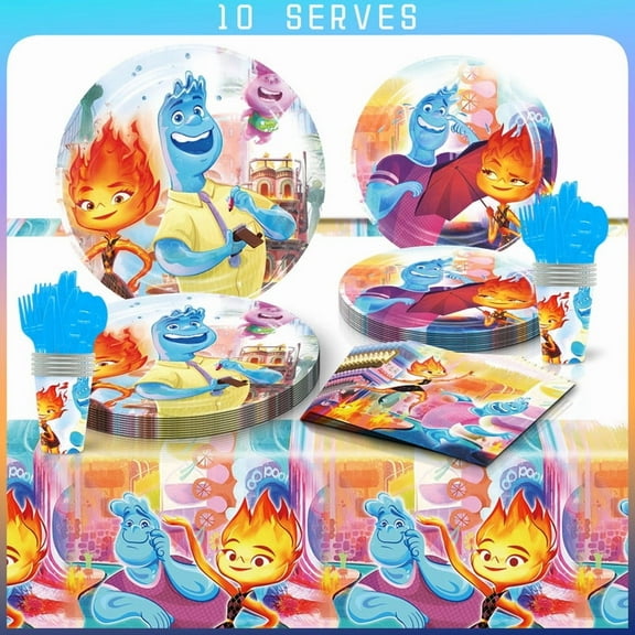 Elemental Party Tableware Set Plates Cup Kit Birthday Supplies Decorations Disposable Dinnerware