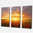 thumbnail image 1 of Designart - Champ de Pavots sous Coucher de Soleil - Impression sur Toile Paysage, 1 of 4